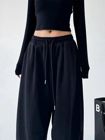 Y2K Harajuku Wide Leg Sweatpants Drawstring Casual Joggers