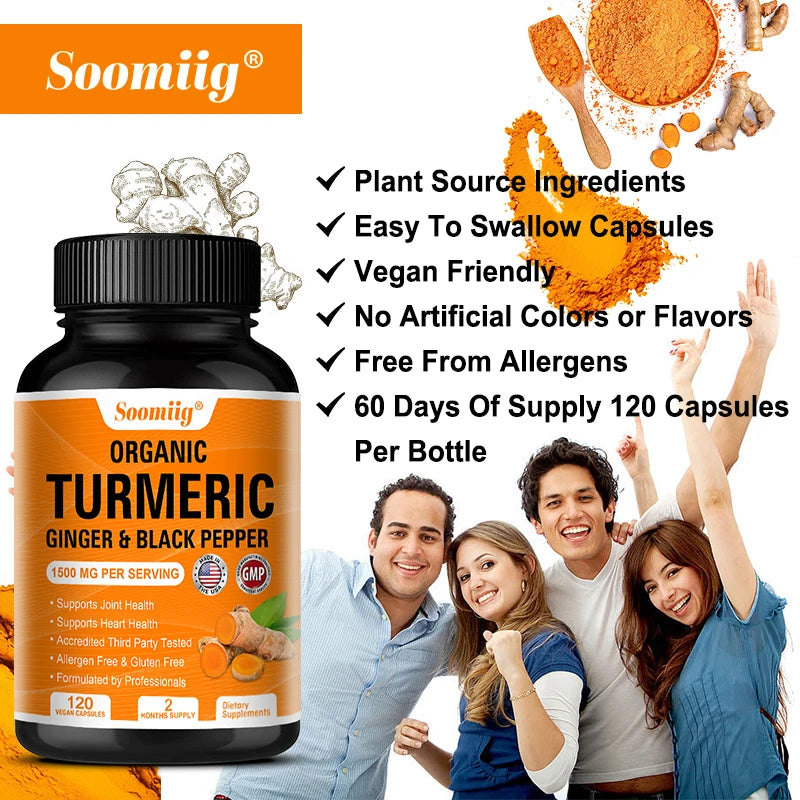 Turmeric Curcumin Capsules - with Black Pepper 95% Curcumin Complex